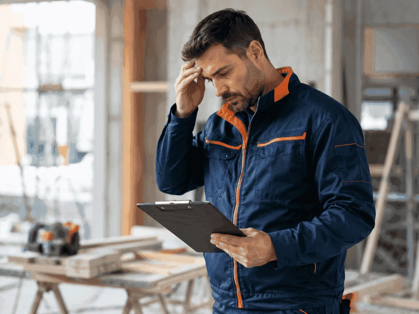 Artisan au travail sur un chantier