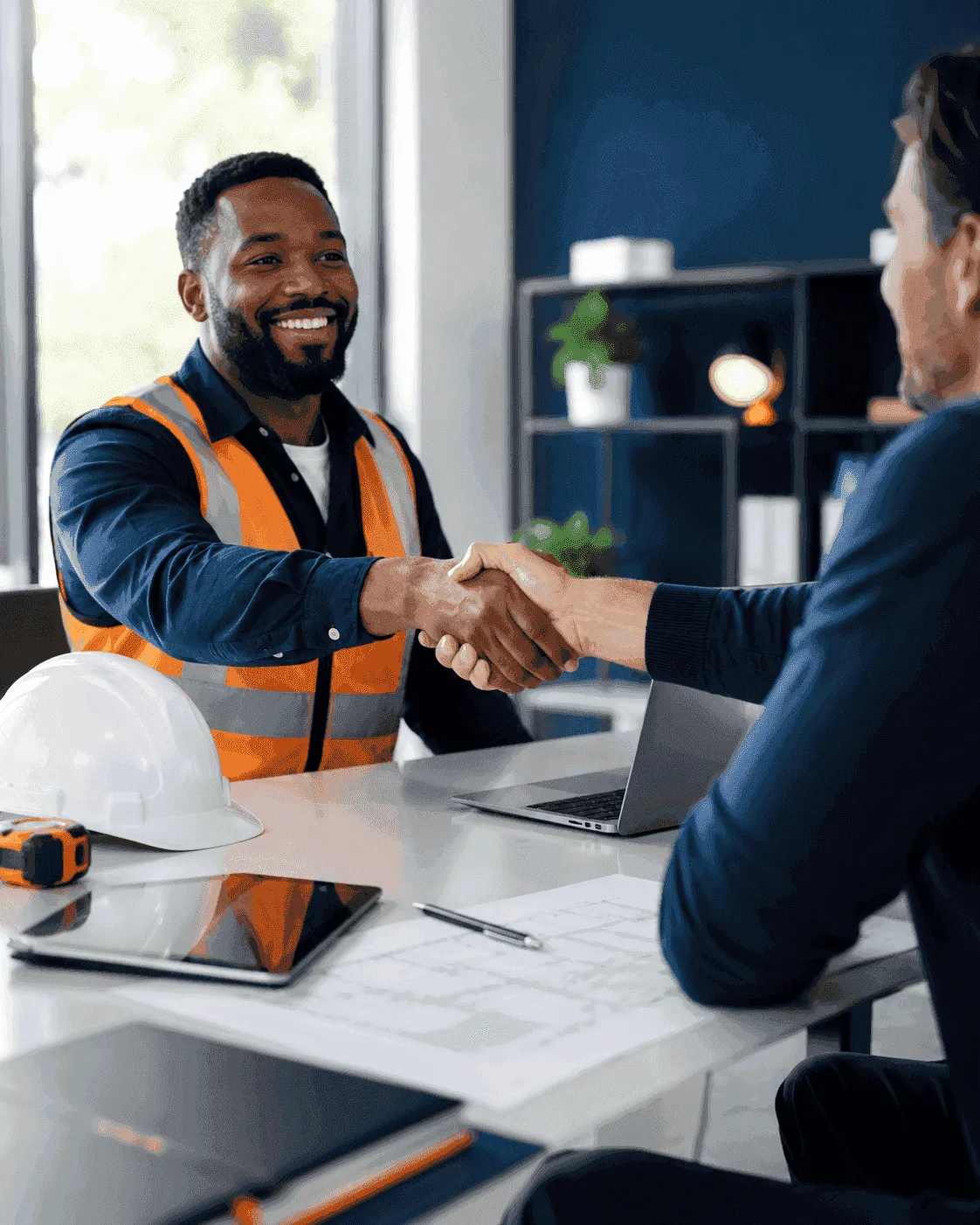 Professionnel du bâtiment Fixoo à son travail
