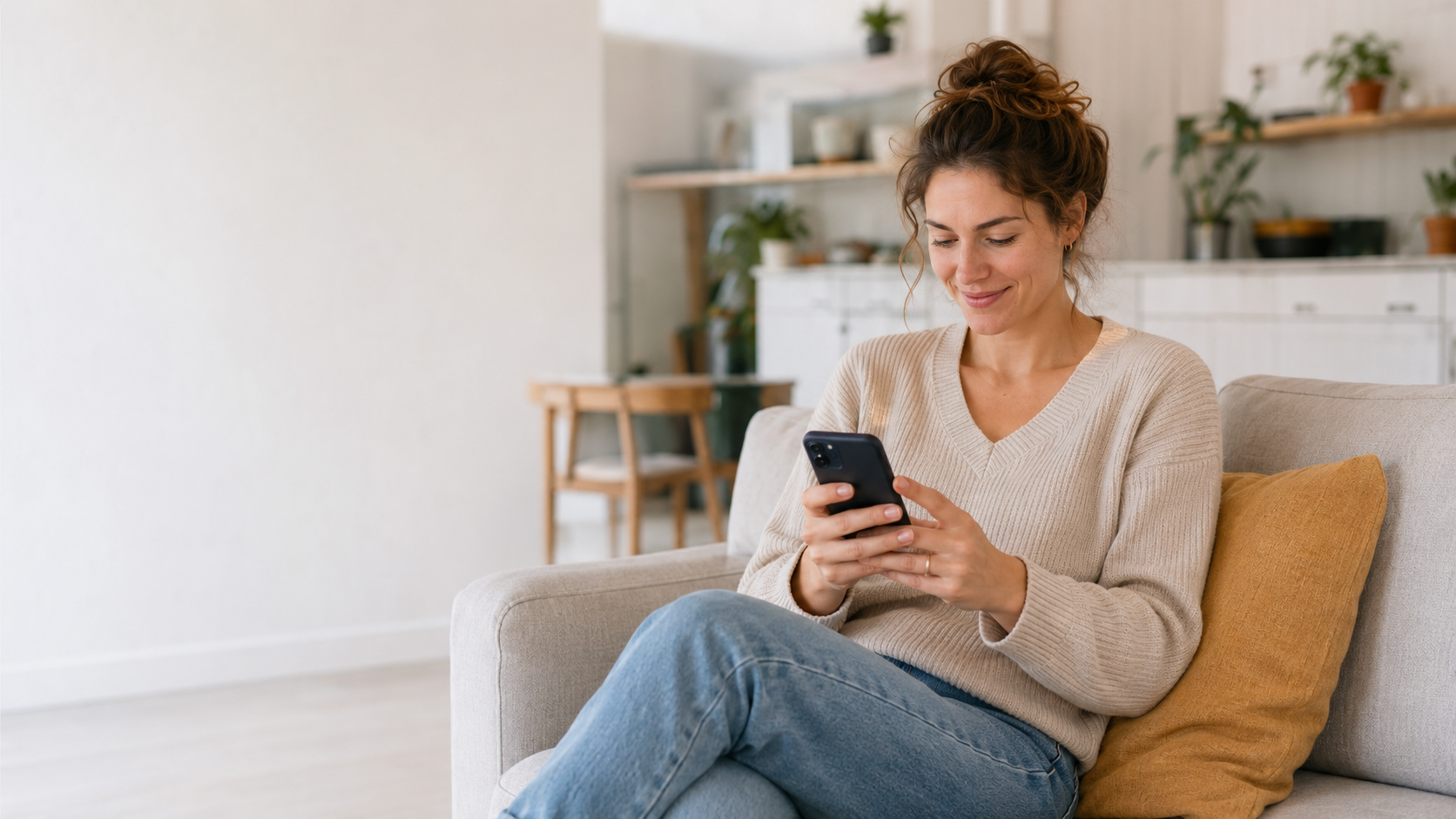 Cliente utilisant Fixoo sur son smartphone